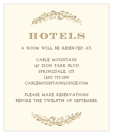 Charming Woods Accommodation Cards