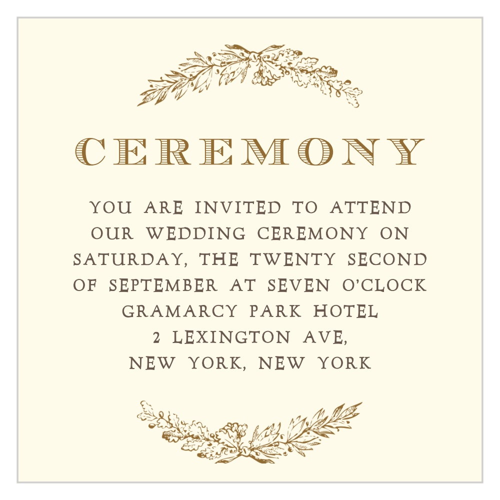 Charming Woods Ceremony Cards