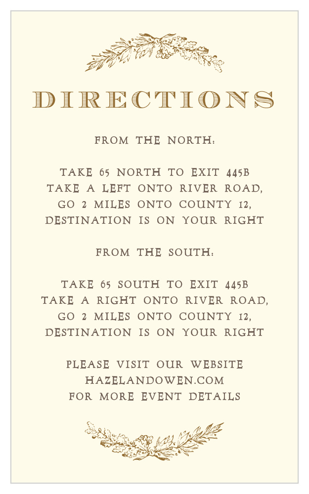 Charming Woods Direction Cards