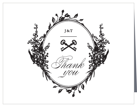 Antique Chic Wedding Thank You Cards