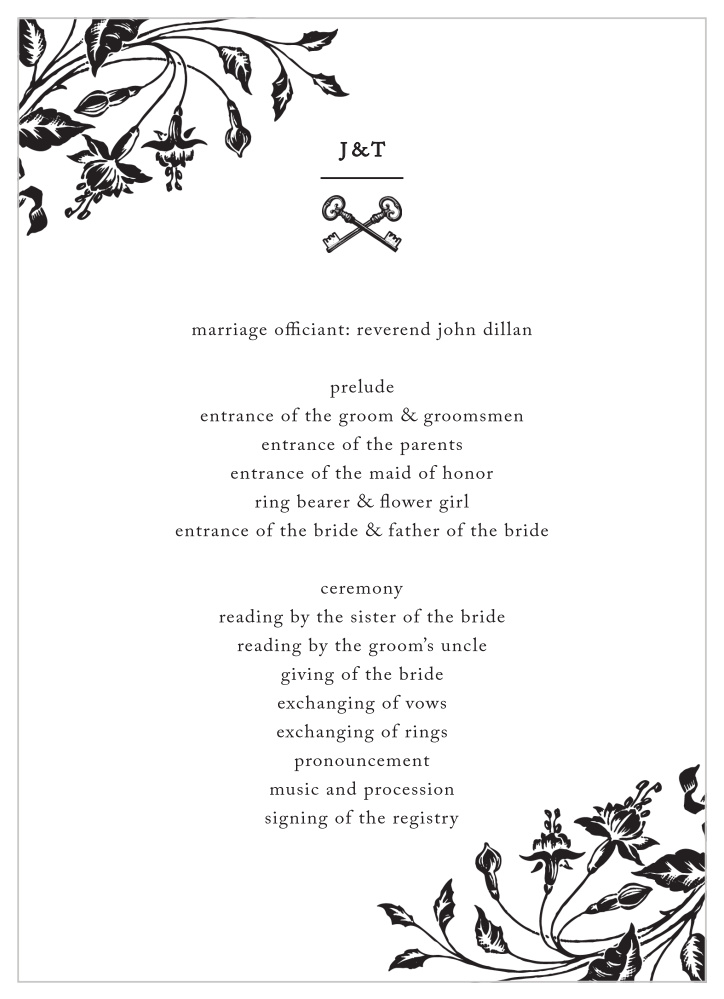 Antique Chic Wedding Programs