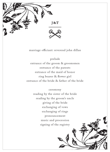 Organize your elegant, vintage wedding with the Antique Elegance Wedding Programs.