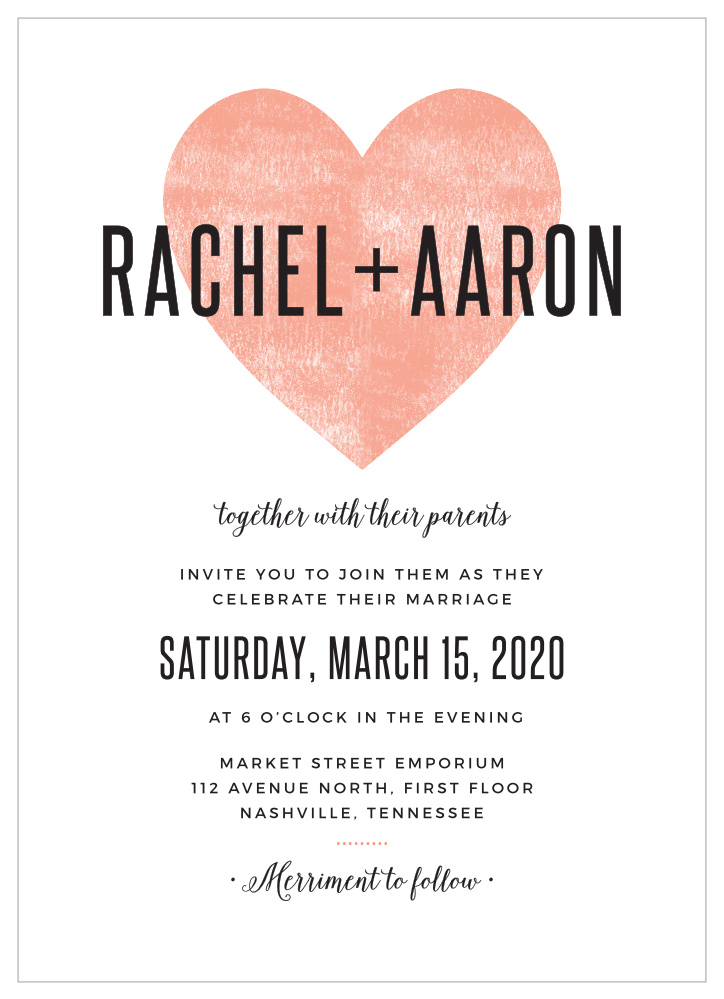 Heart In Hand Wedding Invitations