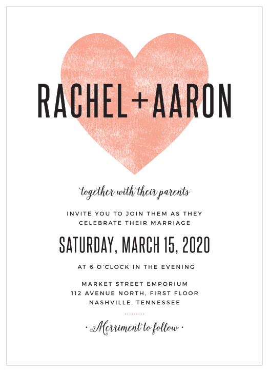 Heart In Hand Wedding Invitations