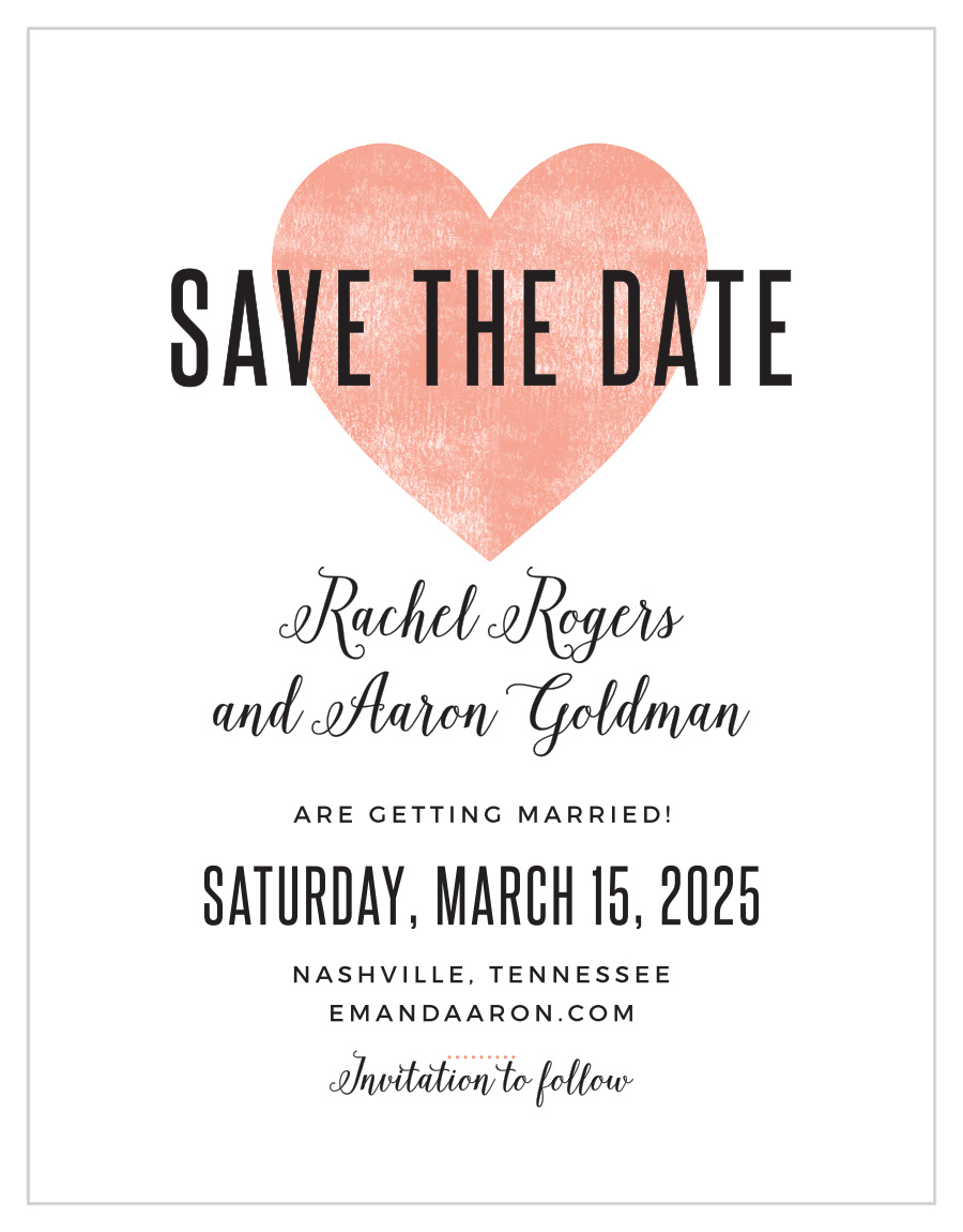 Heart In Hand Save the Date Cards