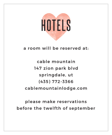 Heart In Hand Accommodation Cards