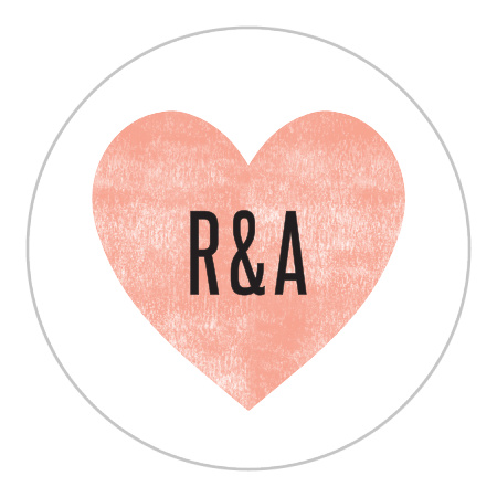 Heart In Hand Wedding Stickers