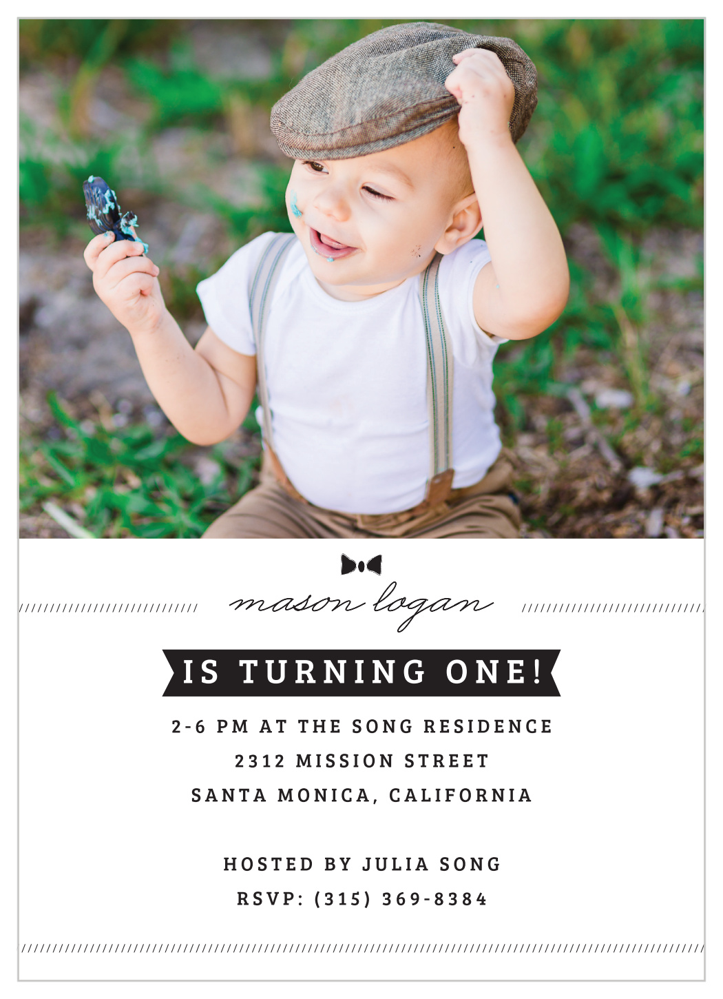 Little Guy First Birthday Invitations