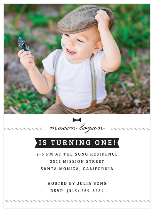 Invite friends and family to a classy get-together for your baby boy with the Little Guy First Birthday Invitations from the Love Vs Design Collection at Basic Invite. 