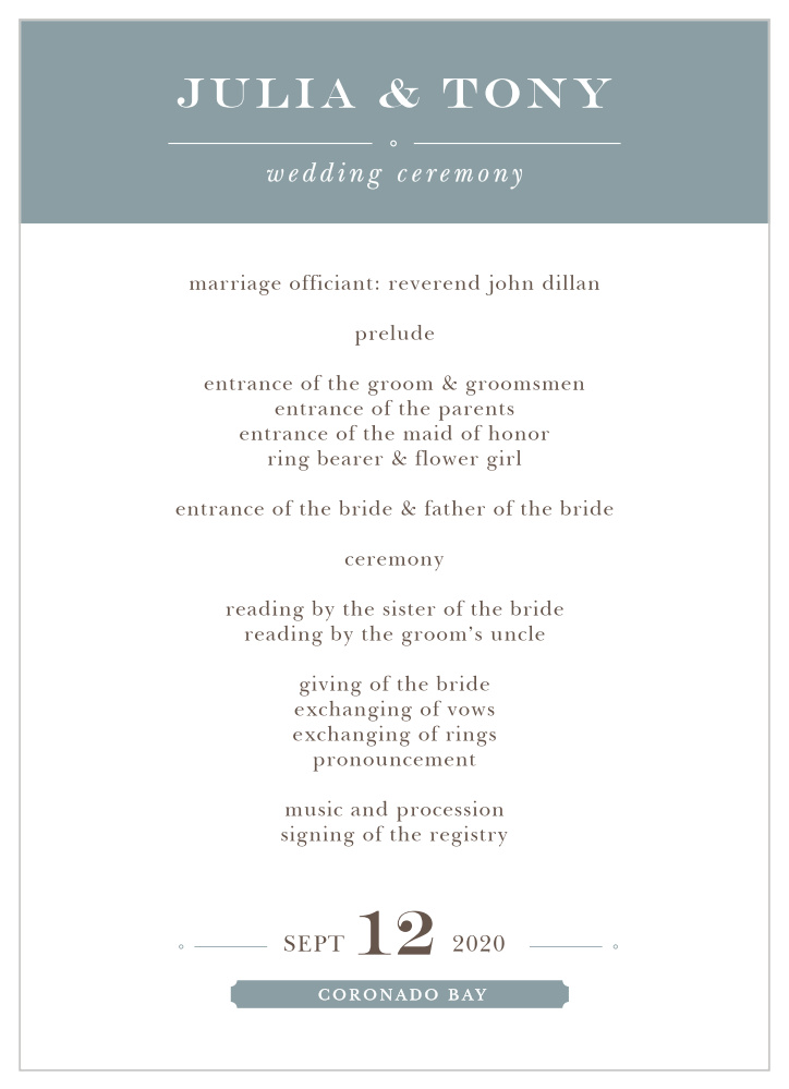 Double Exposure Wedding Programs
