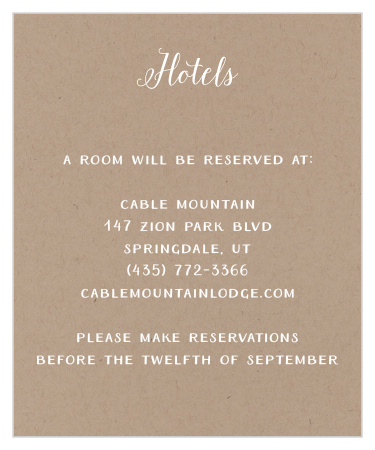 Rustic Love Accommodation Cards