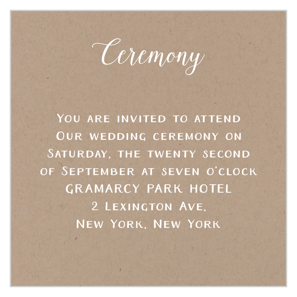Rustic Love Ceremony Cards