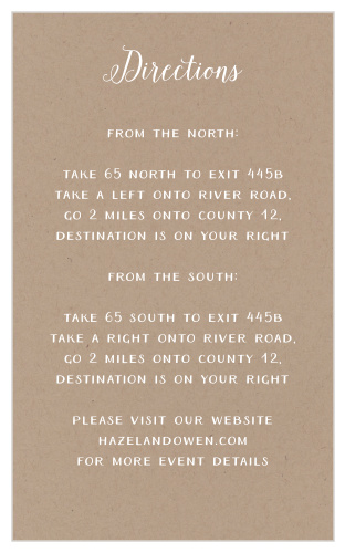 Rustic Love Direction Cards