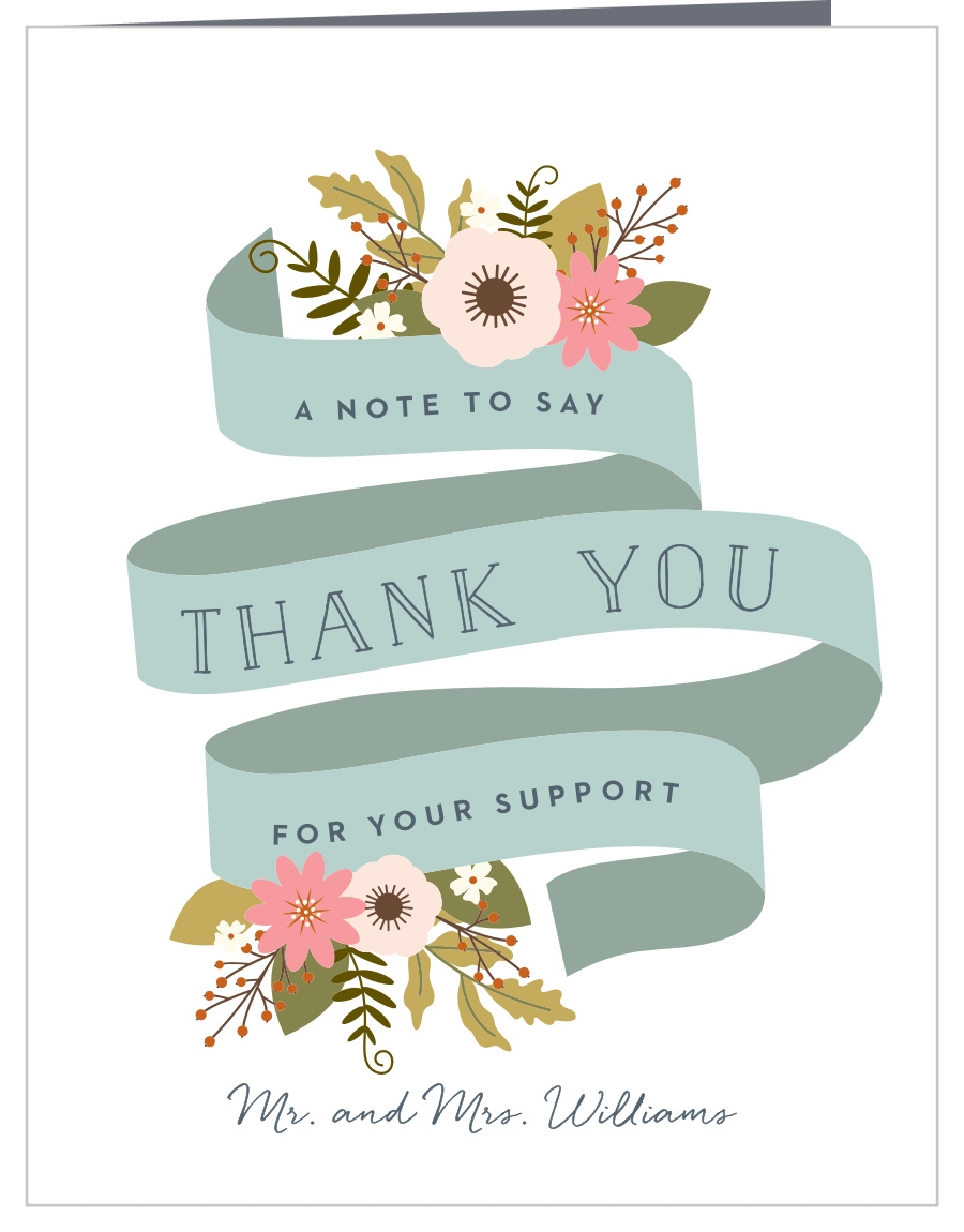 Retro Ribbon Wedding Thank You Cards