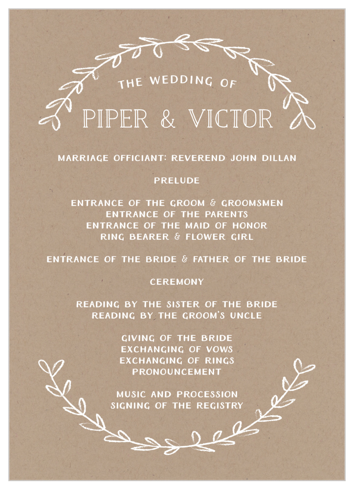 Rustic Love Wedding Programs