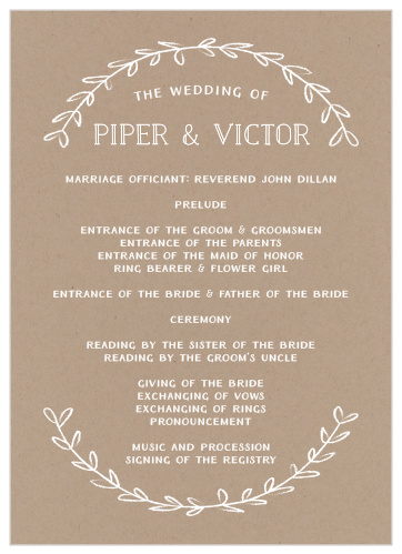 Rustic Love Wedding Programs