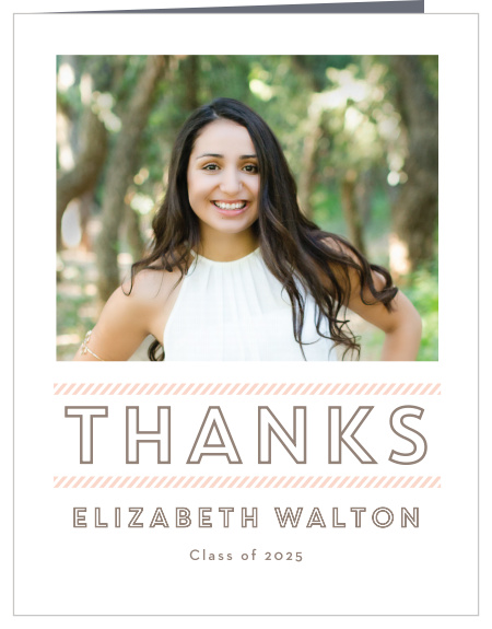 Thank the friends and family who attended your graduation party or sent gifts using the Staggered Snapshots Thank You Card. 