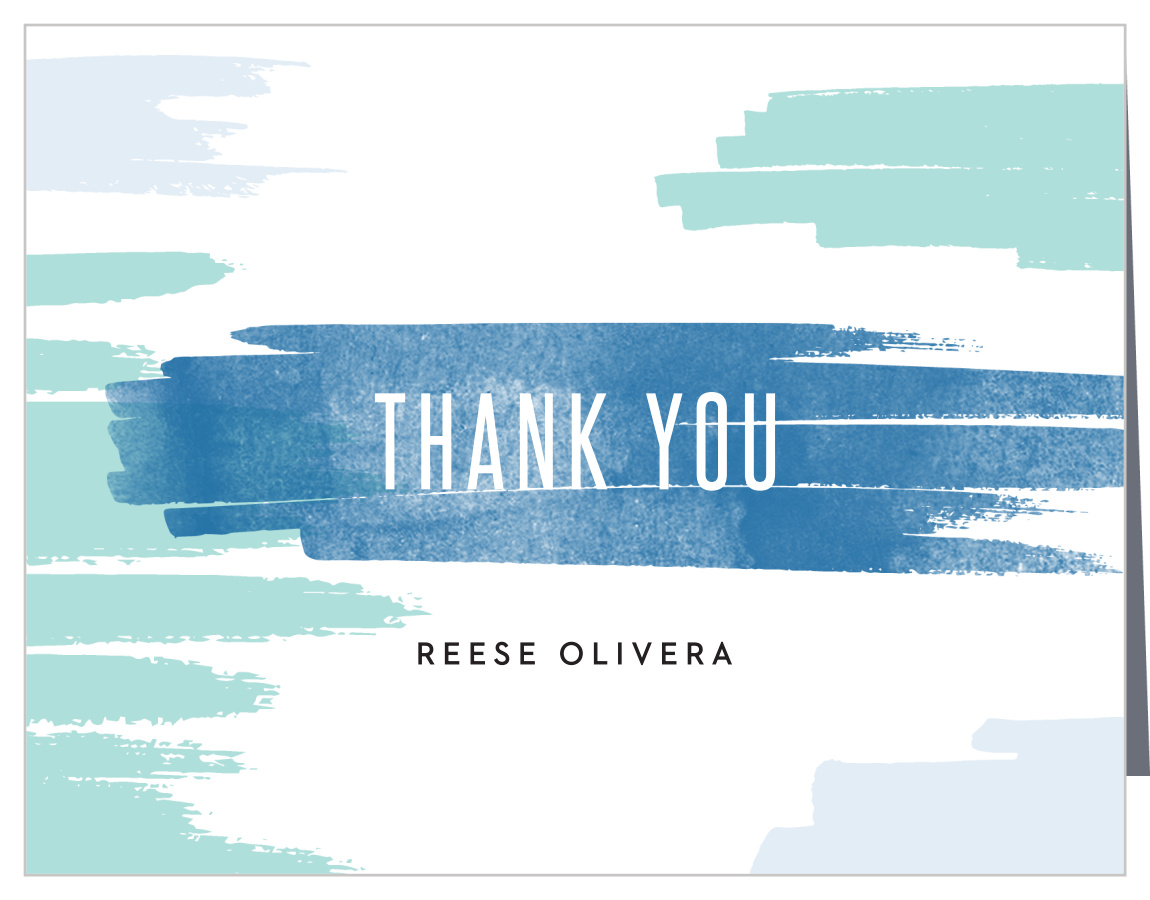 Brush Boy Graduation Thank You Cards