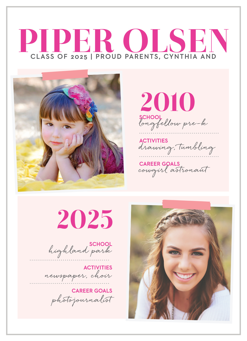 Status Report Girl Graduation Announcements