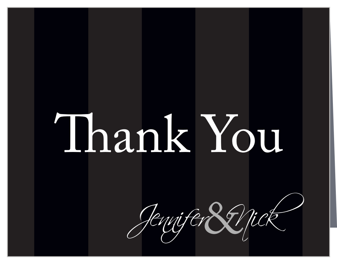 Elegant Stripes Wedding Thank You Cards