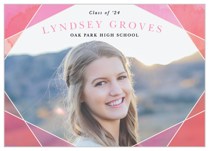 Sophistication and youth marry on the Geometric Watercolor Graduation Announcements.
