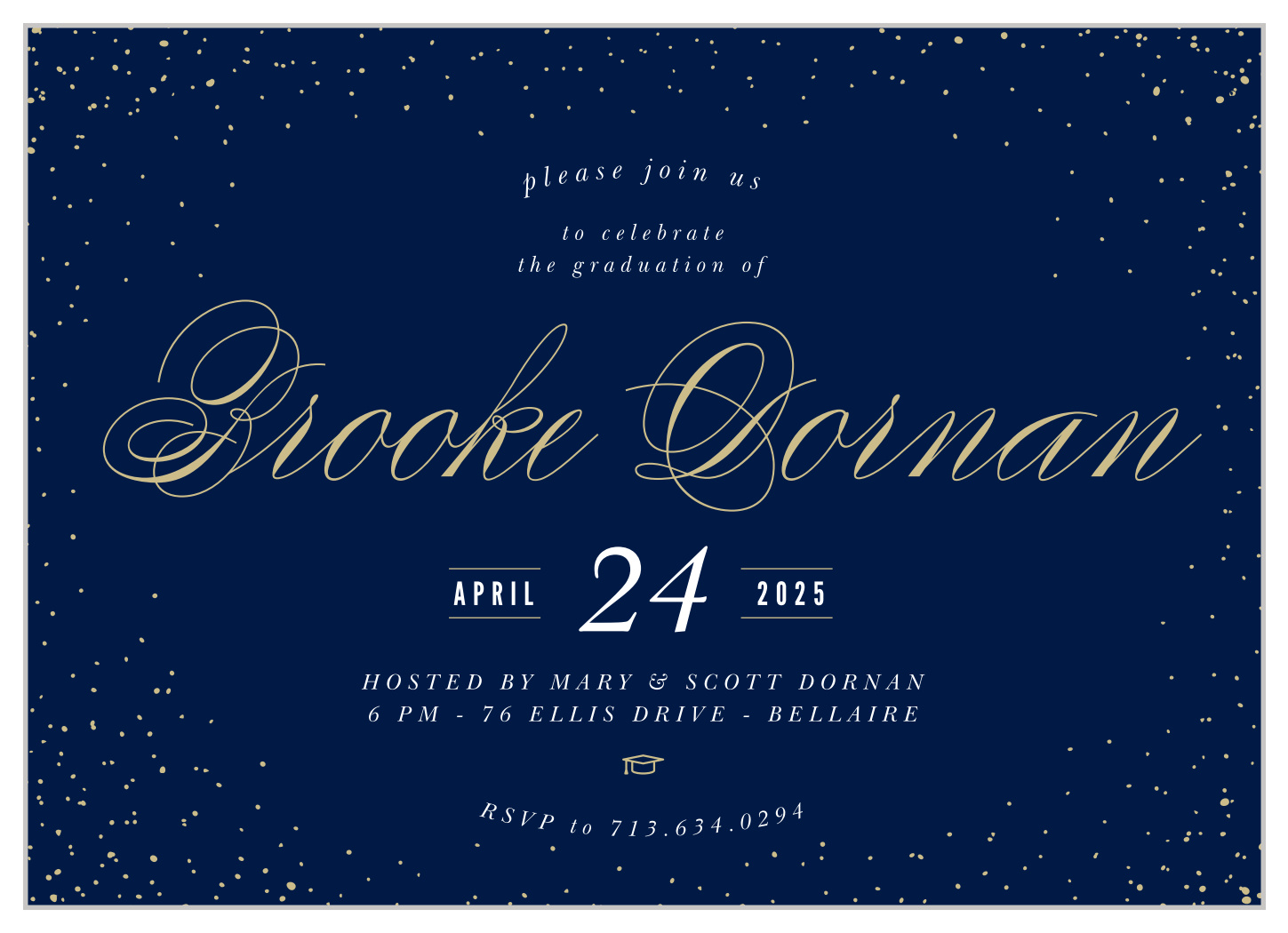 Starry Night Graduation Invitations