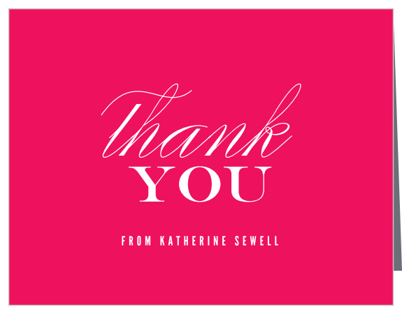 Big Script Graduation Thank You Cards