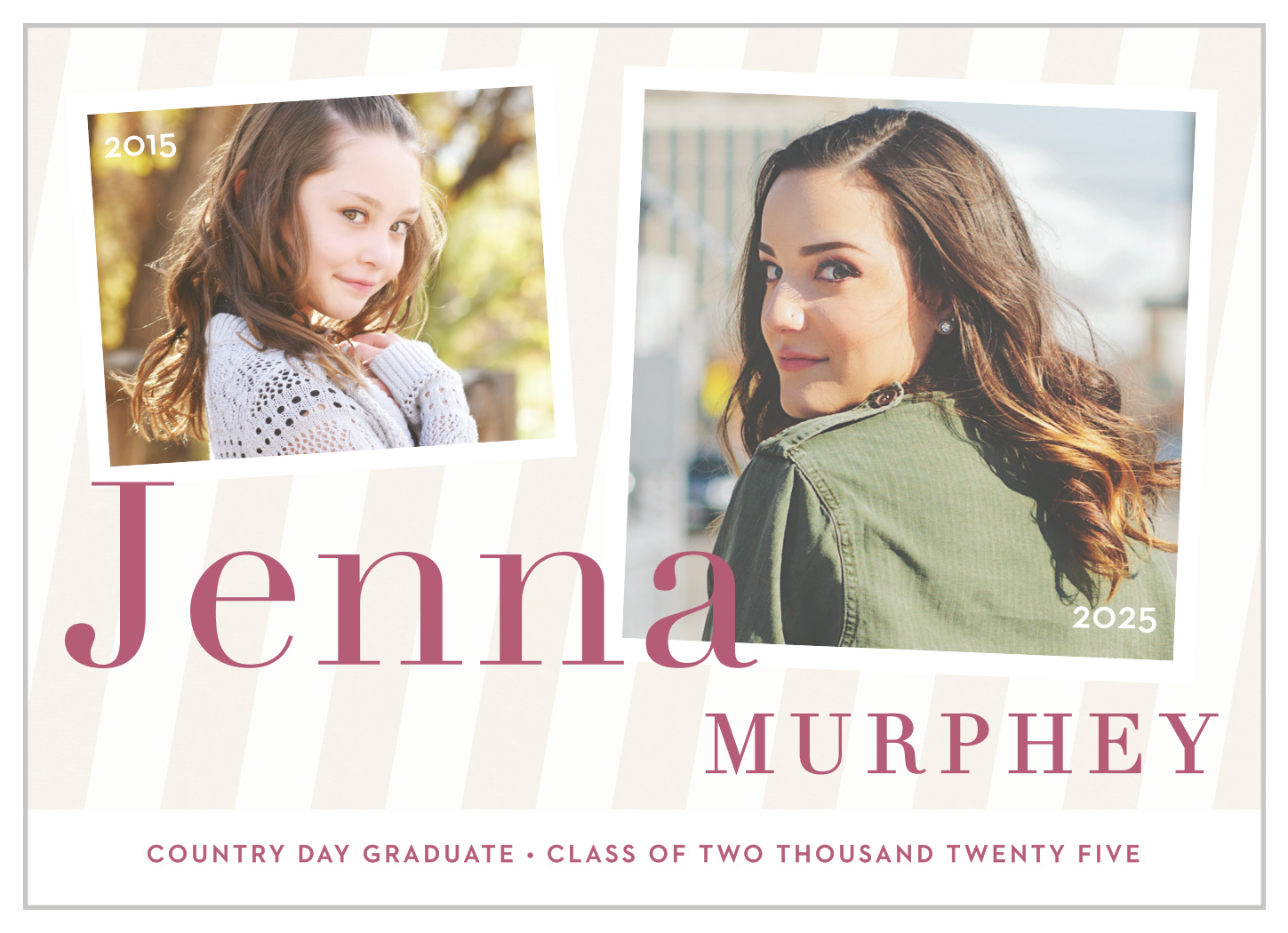 Striped Snapshots Graduation Announcements