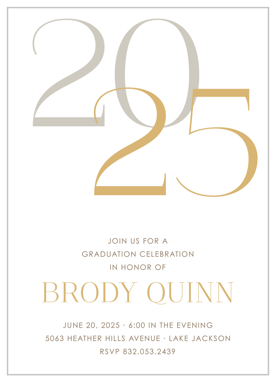 Stacked Year Foil Graduation Invitations