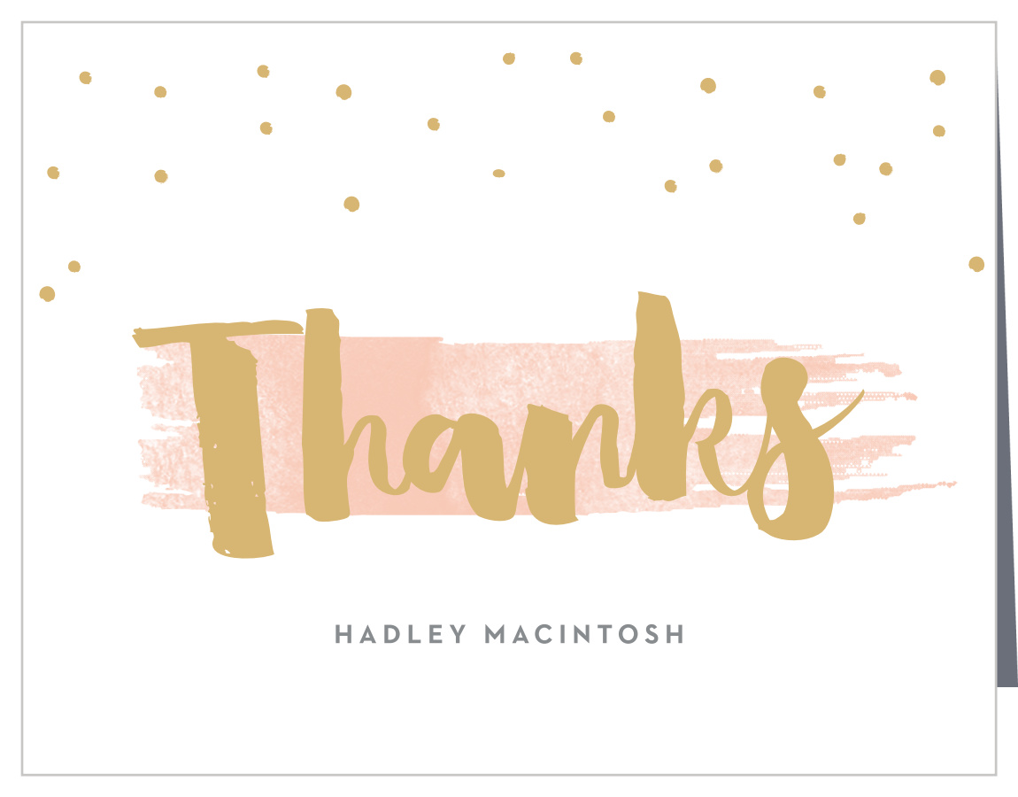 Painted Swoosh Foil Graduation Thank You Cards