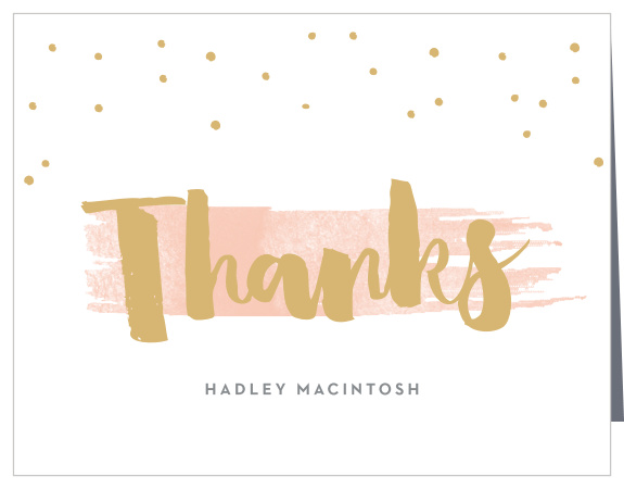 Painted Swoosh Foil Graduation Thank You Cards