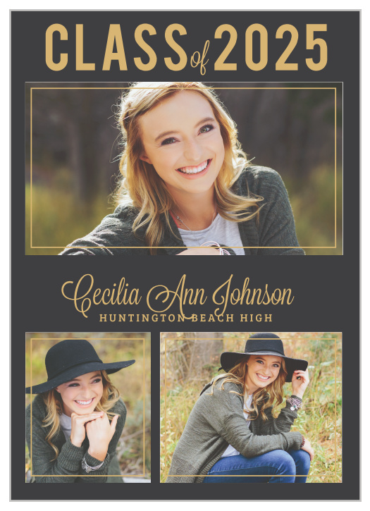 Announce your graduation to friends and family with the Basic Frame Foil Graduation Announcements. 