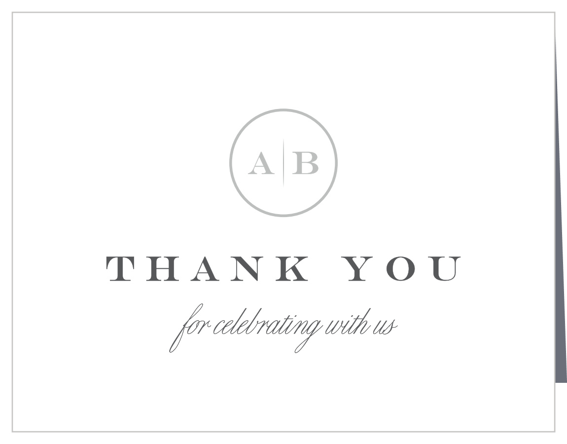 Minimalist Monogram Wedding Thank You Cards