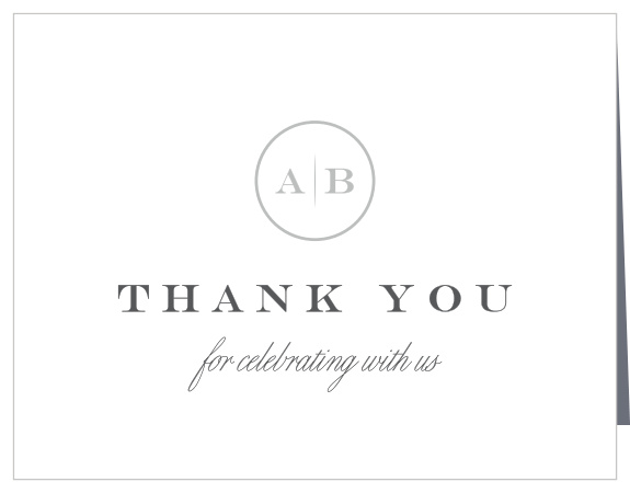 Minimalist Monogram Wedding Thank You Cards