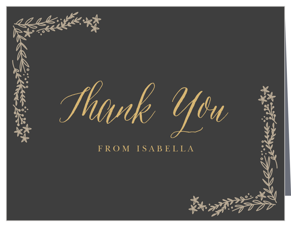 Flowing Garden Foil Graduation Thank You Cards