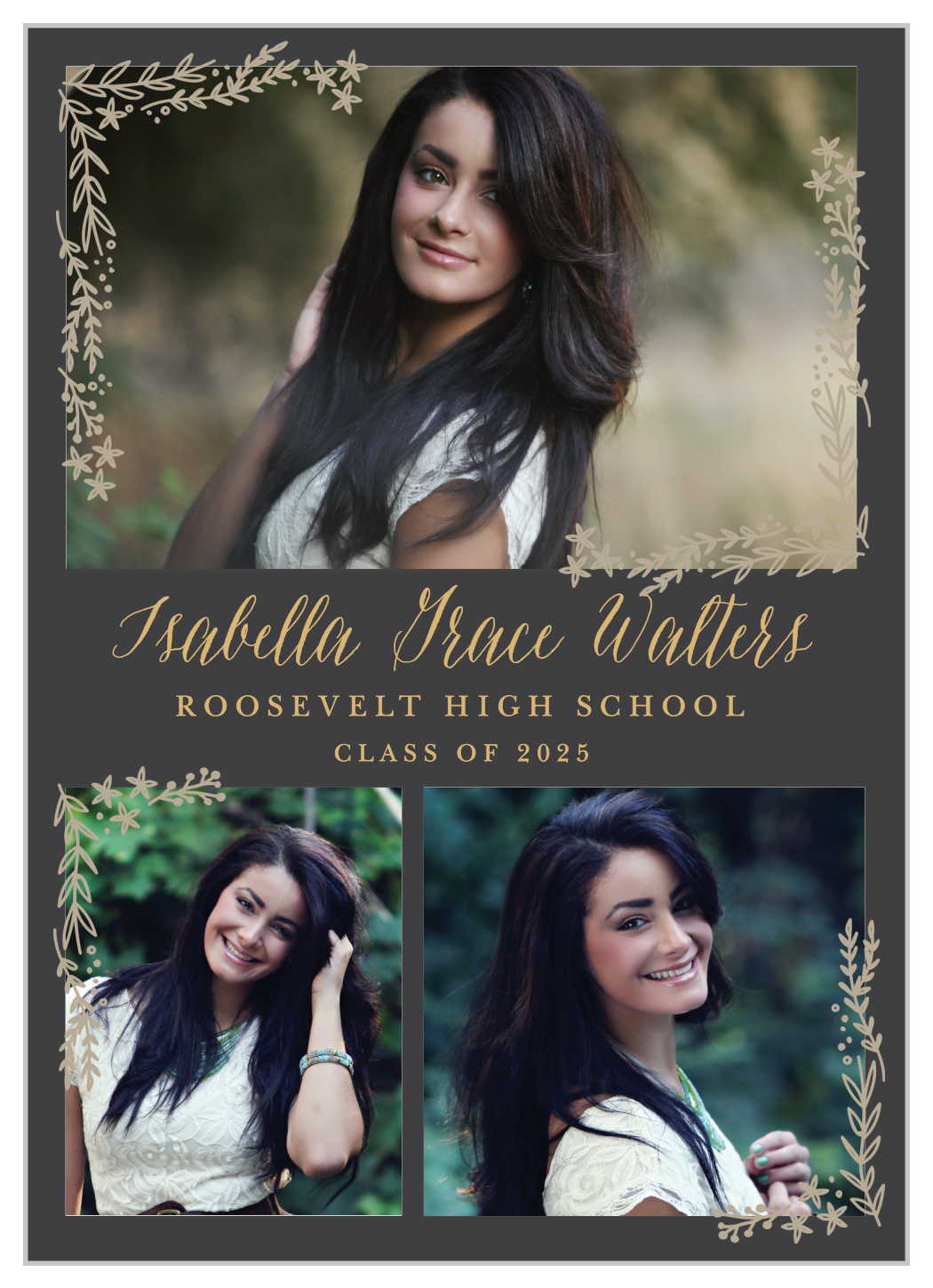 Flowing Garden Foil Graduation Announcements