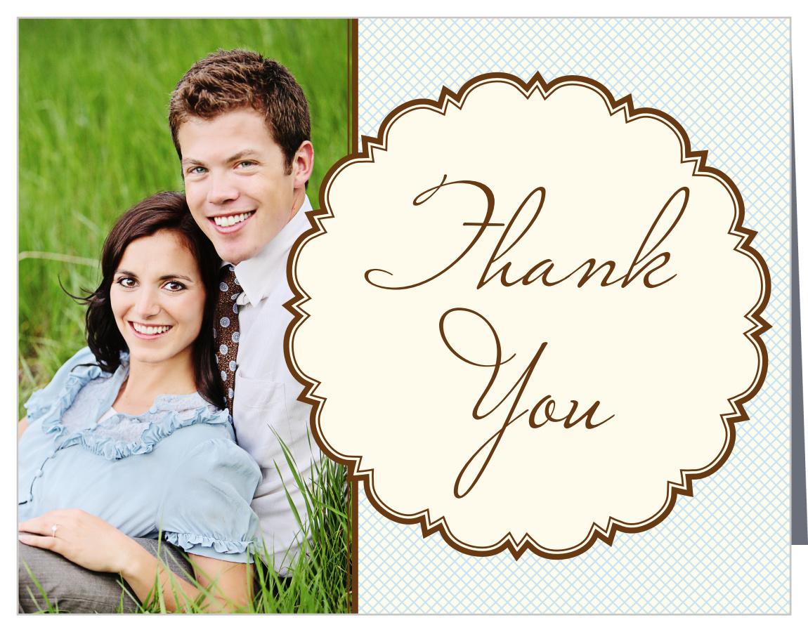 Scalloped Frame Wedding Thank You Cards