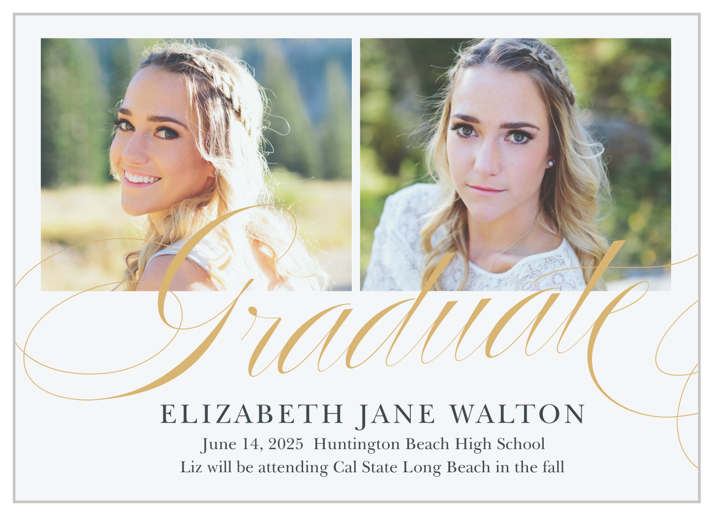Luxe Script Foil Graduation Announcements