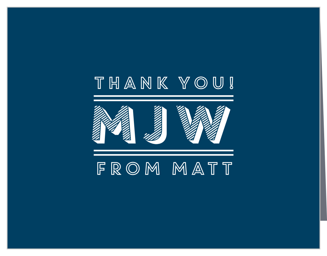 Pinstriped Pro Graduation Thank You Cards