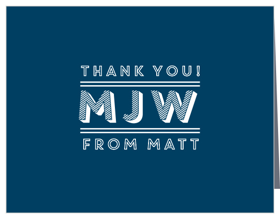 Pinstriped Pro Graduation Thank You Cards