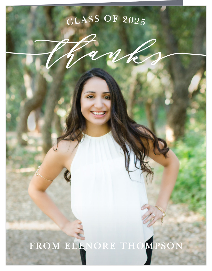 Airy Script Graduation Thank You Cards