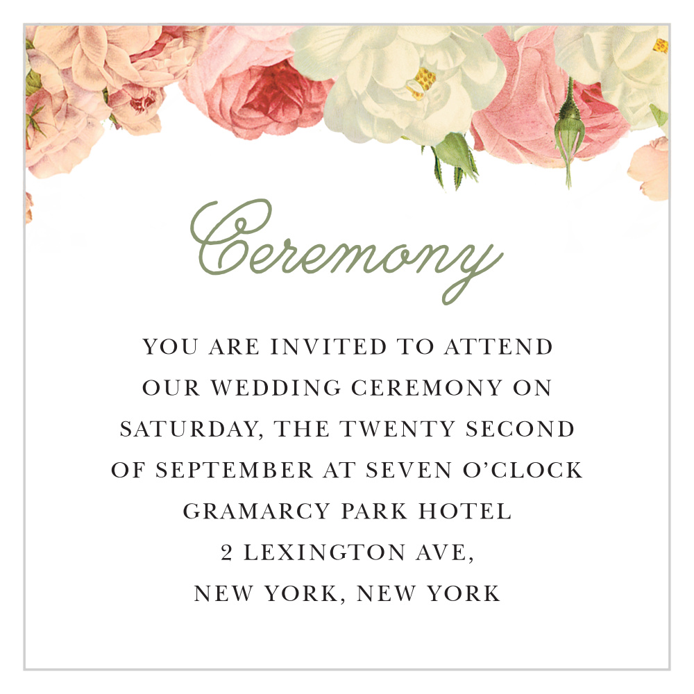 Alluring Florals Ceremony Cards