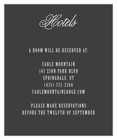 Secret Crush Accommodation Cards