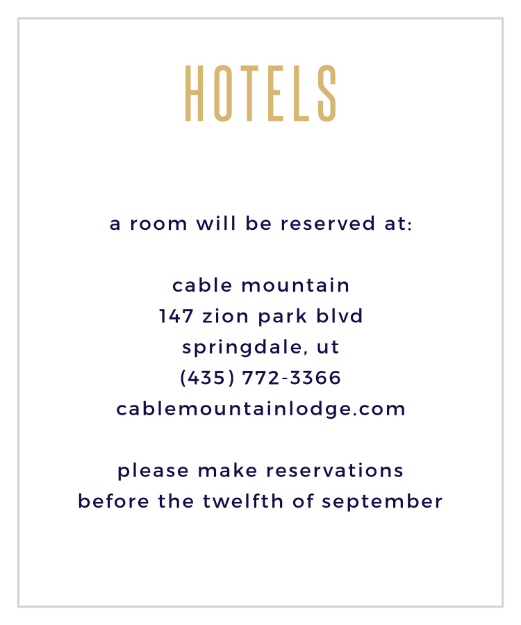 Divinely Modern Foil Accommodation Cards