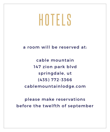 Divinely Modern Foil Accommodation Cards