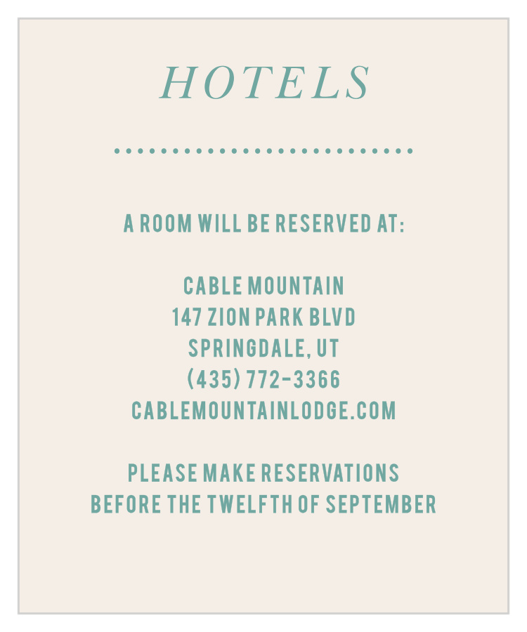 Just Loverly Accommodation Cards