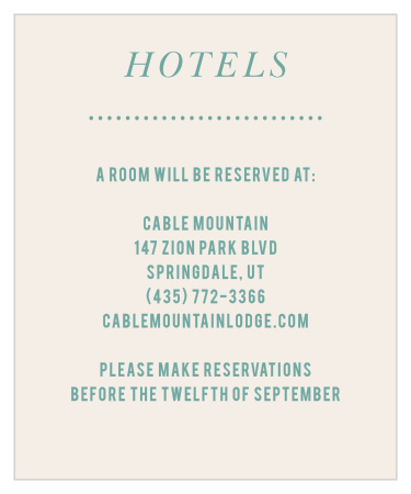 Just Loverly Accommodation Cards