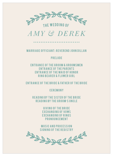The Just Loverly double-sided wedding programs bring together rustic and modern styles.