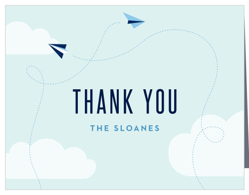 Paper Planes Baby Shower Thank You Cards