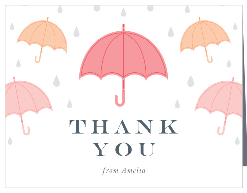 Illustrated Info Girl Baby Shower Thank You Cards